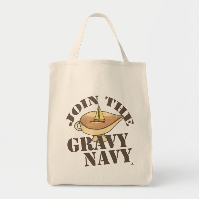 Epic Gravy Navy Food Fun Feast Slogan Tote Bag (Front)