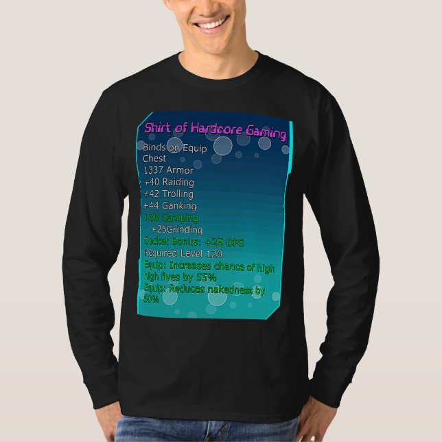 Epic Hardcore Gaming Stats T-Shirt (Front)