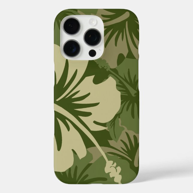Epic Hibiscus Floral Hawaiian Olive Case-Mate iPhone Case (Back)