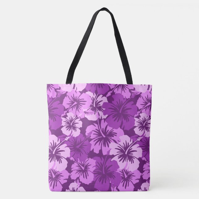 Epic Hibiscus Hawaiian Floral Aloha Beach Bag (Front)