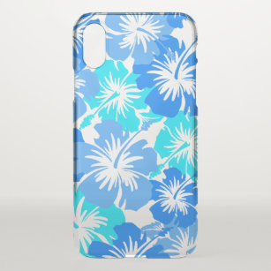 Epic Hibiscus Hawaiian Floral Aloha - Blue iPhone X Case
