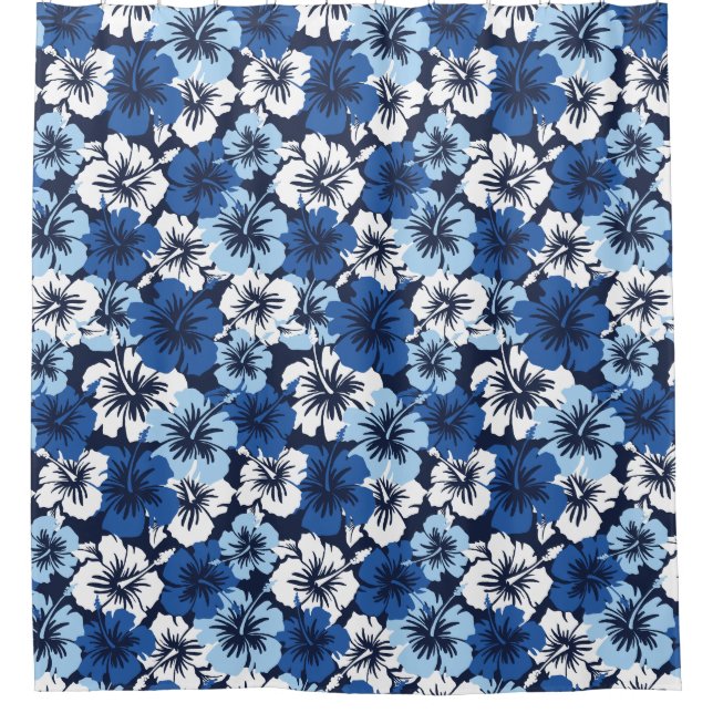 Epic Hibiscus Hawaiian Floral Aloha Shirt Print Shower Curtain (Front)