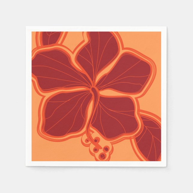 Epic Hibiscus Hawaiian Floral Napkin (Front)