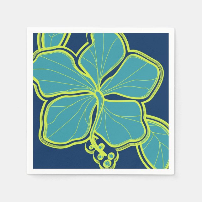 Epic Hibiscus Hawaiian Floral Napkin (Front)