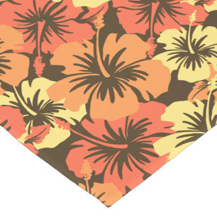 Epic Hibiscus Hawaiian Floral Short Table Runner