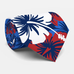 Epic Hibiscus Hawaiian Floral Two-sided Printed Tie