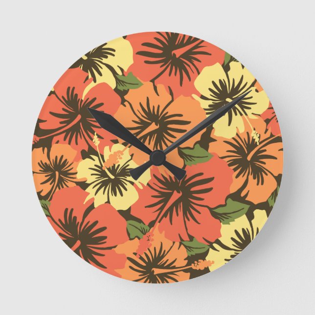 Epic Hibiscus Hawaiian Wall Clocks (Front)