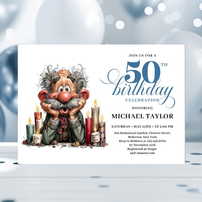 Epic Humor For Him 50th Birthday Bash Invitation (Epic Humor For Him 50th Birthday Bash Invitation)
