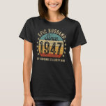 Epic Husband Since 1947 76th Wedding Anniversary T-Shirt<br><div class="desc">Epic Husband Since 1947 76th Wedding Anniversary</div>