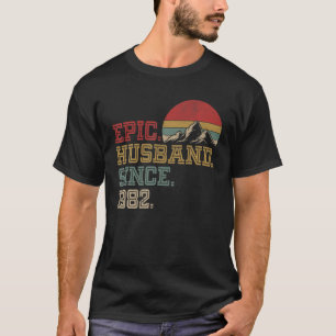 Epic Husband Since 1982 Retro Graphic Cool 40Th An T-Shirt