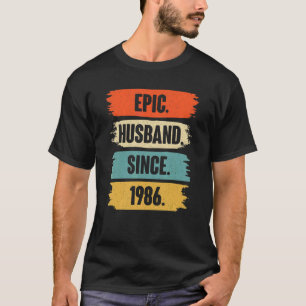 Epic Husband Since 1986 Vintage 36th Wedding Anive T-Shirt