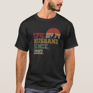Epic Husband Since 1992 Retro Graphic Cool 30Th An T-Shirt