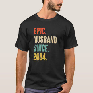 Epic Husband Since 2004  18 Wedding Anniversary Fo T-Shirt