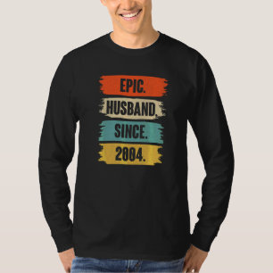 Epic Husband Since 2004 Vintage 18th Wedding Anive T-Shirt