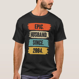 Epic Husband Since 2004 Vintage 18th Wedding Anive T-Shirt