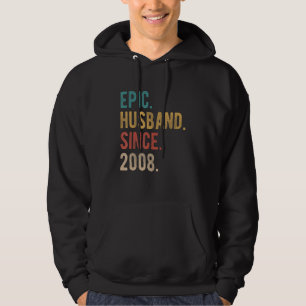 Epic Husband Since 2008   14th Wedding Aniversary  Hoodie
