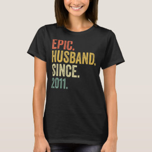 Epic Husband Since 2011 12 Years 12nd Wedding Anni T-Shirt