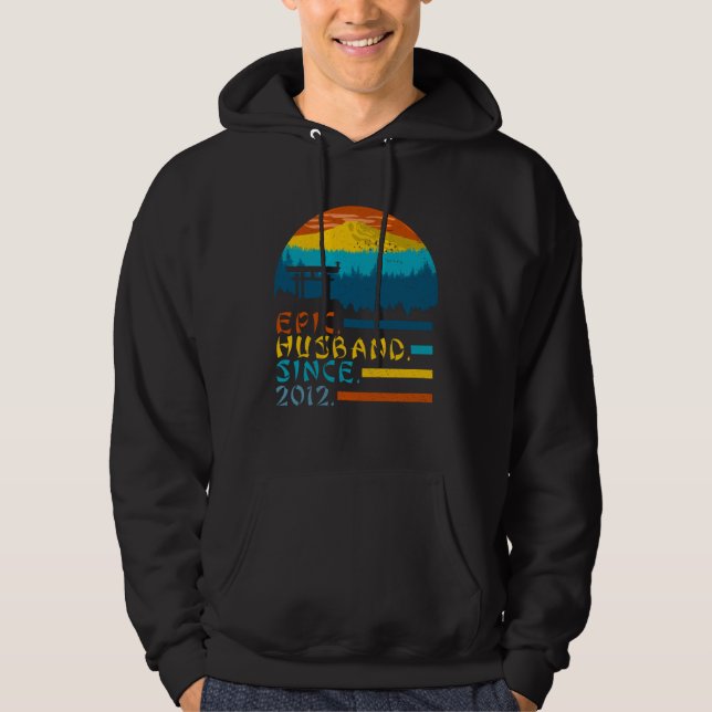 Epic Husband Since 2012 Men s 7th Anniversary Awes Hoodie (Front)