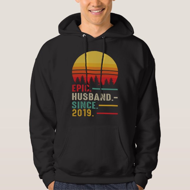 Epic Husband Since 2019 Happy Anniversary Hoodie (Front)