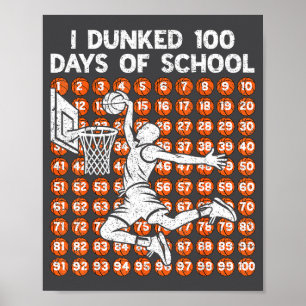 Epic I 100 Basketball School 100 Days 100th Dunked Poster
