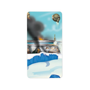 Epic Ice Planet Space Battle Label