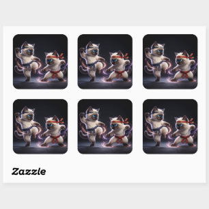 Epic Kung Fu Kittens Martial Arts Square Sticker