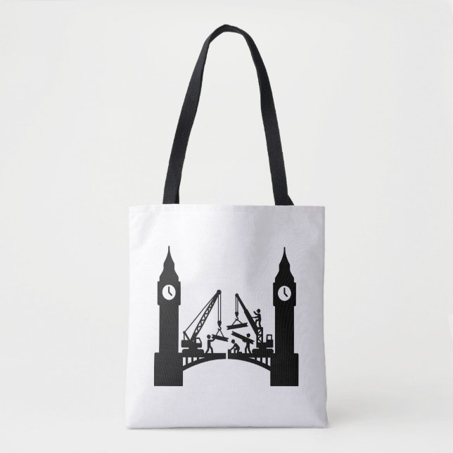 Epic london clock tower bridge construction  tote bag (Front)