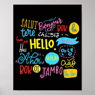 Epic Lover Different Word Teacher Languages Hello Poster