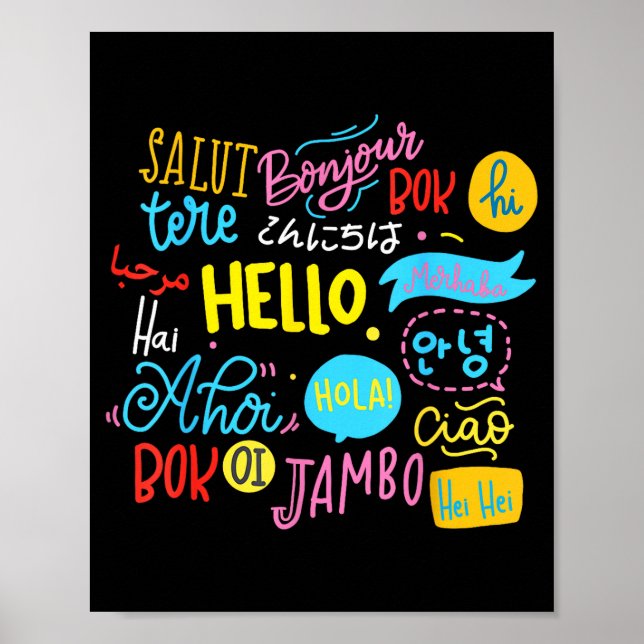 Epic Lover Different Word Teacher Languages Hello  Poster (Front)