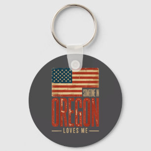 Epic Loves Flag US Oregon Someone Me Key Ring