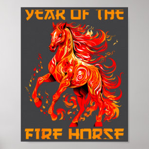 Epic lunar horse fire year yea new chinese happy poster
