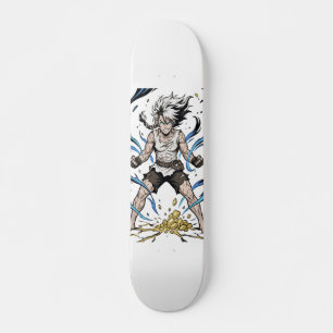 Epic Manga Warrior Power Awakening Illustration Skateboard