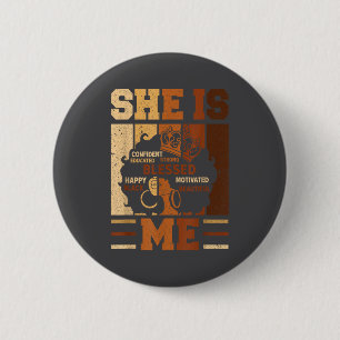 Epic Melanin Blessed She Queen Beautiful Afro Blac 6 Cm Round Badge