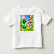 "Epic Minecraft-Inspired Toddler T-Shirt Cat loves