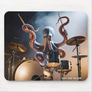 Epic Octopus Drummer Mouse Pad
