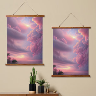 Epic Pink Summer Sky Hanging Tapestry