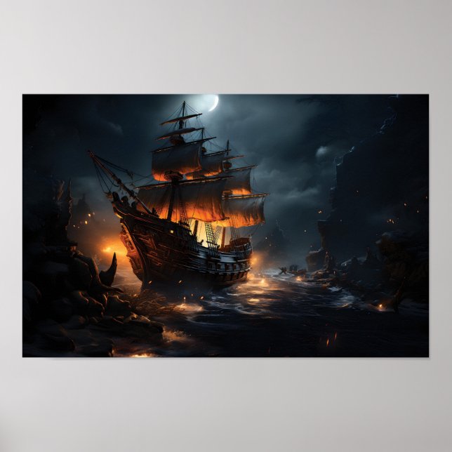 Epic Pirate Ship Poster (Front)