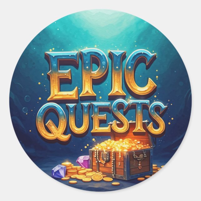 Epic Quests  Classic Round Sticker (Front)