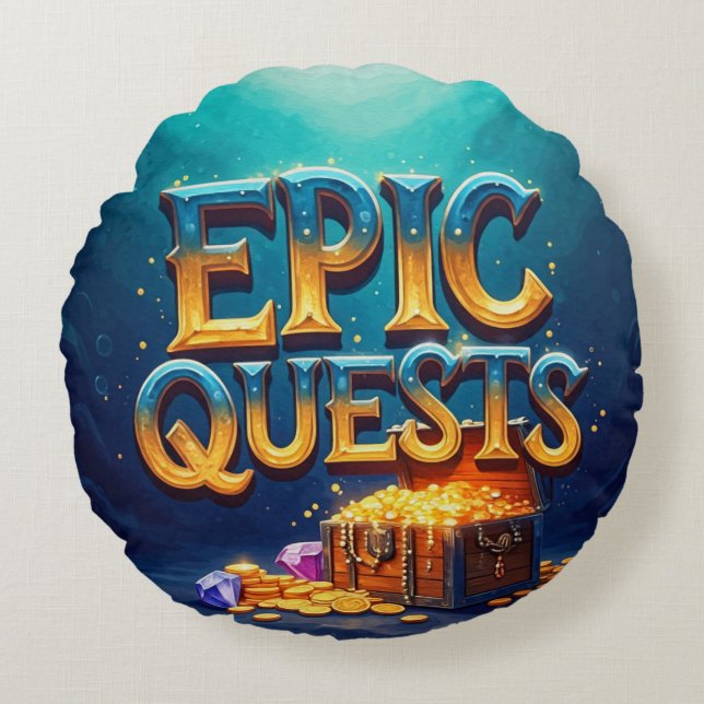 Epic Quests  Round Cushion (Front)