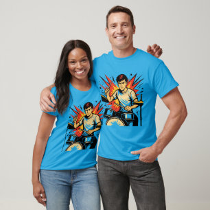 Epic Rock Burst – Comic Style Music T-Shirt