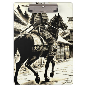 Epic Samurai Rider Manga Art Print Clipboard
