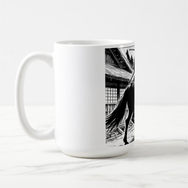 Epic Samurai Rider Manga Art Print Coffee Mug (Left)