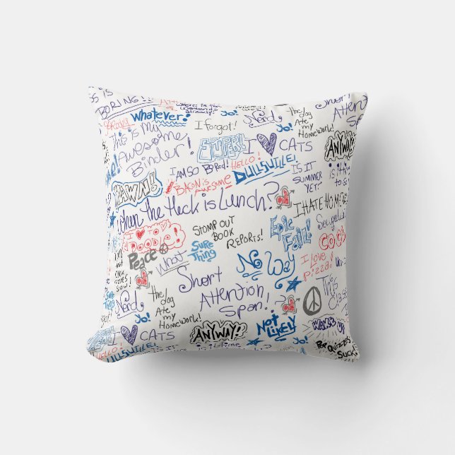 Epic School Day Doodle Time Fun Art  Cushion (Front)