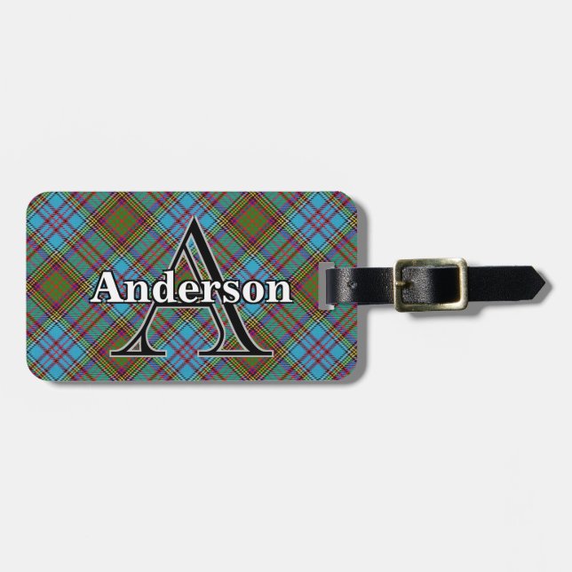Epic Scotland Clan Anderson Tartan Customise Luggage Tag (Front Horizontal)