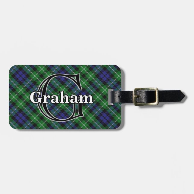 Epic Scotland Clan Graham Tartan Luggage Tag (Front Horizontal)