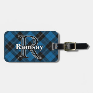Epic Scotland Clan Ramsay Blue and Black Tartan Luggage Tag