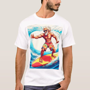 Epic Senior Surfer Riding Waves with Style T-Shirt