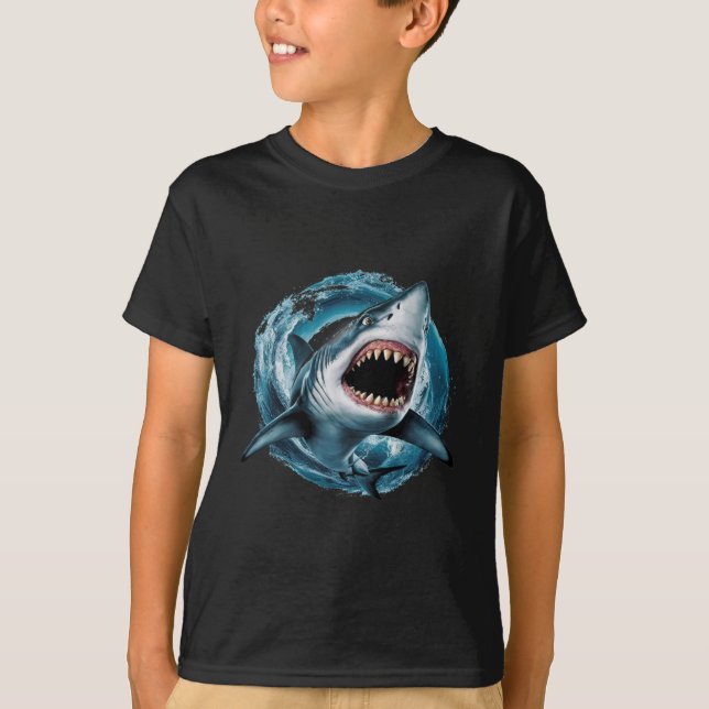 Epic Shark Attack T-Shirt – Bold Ocean Predator (Front)