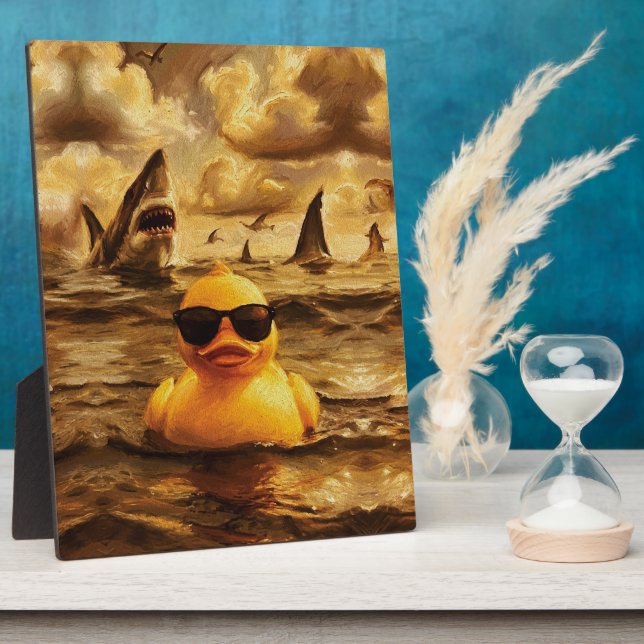 Epic Shark Attack with Brave Rubber Duck Plaque (Side)