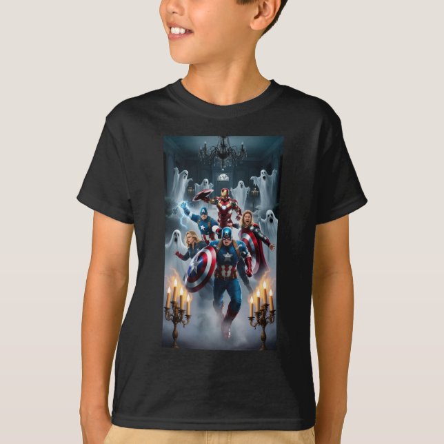 Epic Showdown: Avengers vs. Ghosts T-Shirt (Front)
